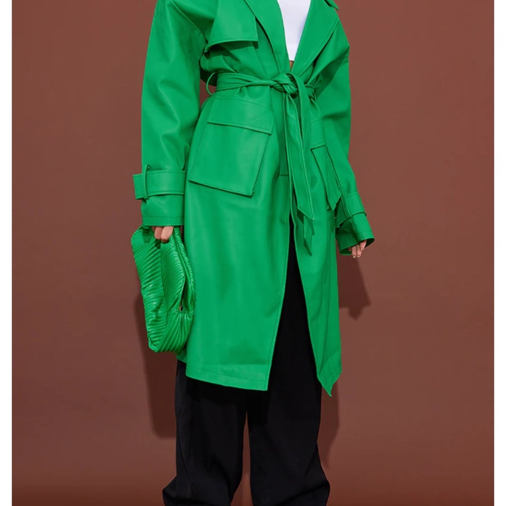 Brand New!!! PLT Faux leather trench. US 12 - Picture 3 of 7